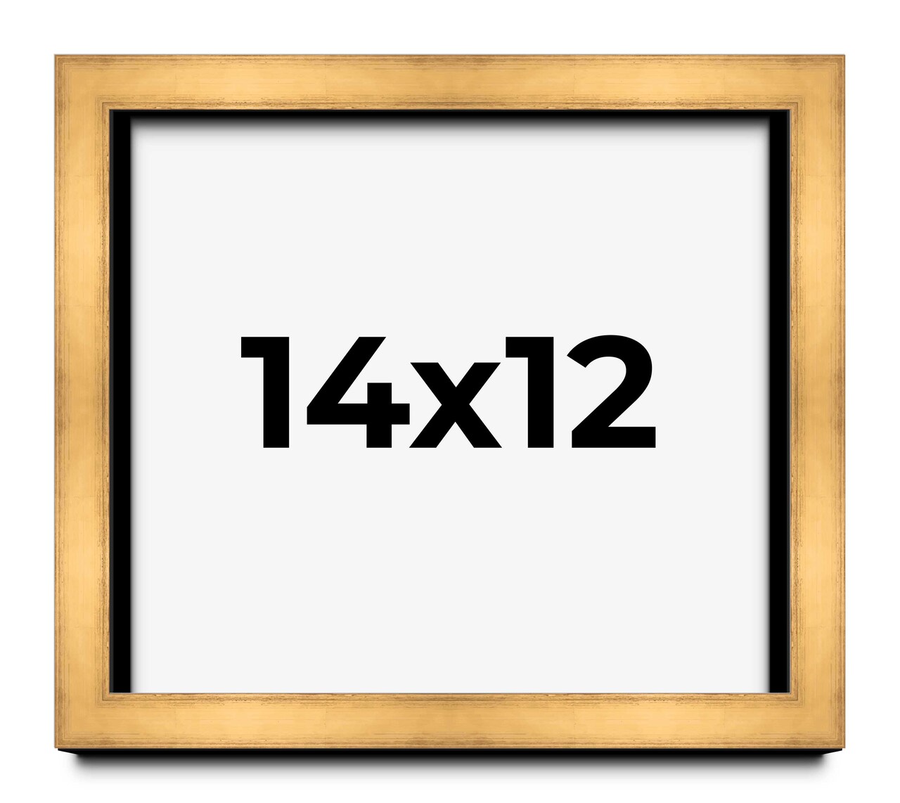 Shadow Box 1.5" Depth Gold Picture Frame - UV Acrylic, Backing Board, Hanging Hardware
